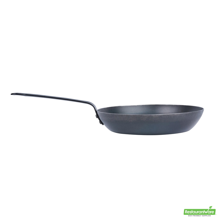Restaurantware Met Lux 9.50 Inch Fry Pans, Carbon Steel, Black - Restaurant Equipment and Smallwares - Canadian Distribution