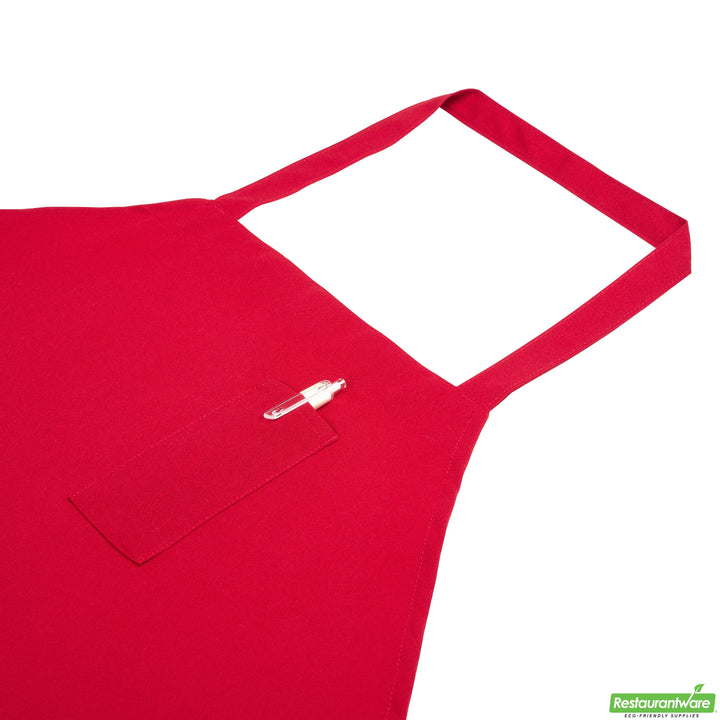 Restaurantware RW Base 3-Pocket Bib Aprons, Red, 32.50 x 27.50 Inch - Restaurant Equipment and Smallwares - Canadian Distribution