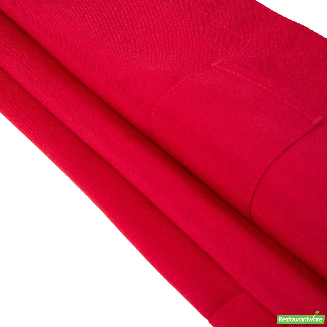 Restaurantware RW Base 3-Pocket Bib Aprons, Red, 32.50 x 27.50 Inch - Restaurant Equipment and Smallwares - Canadian Distribution - Ships Free Within Canada on Orders Above CAD $199