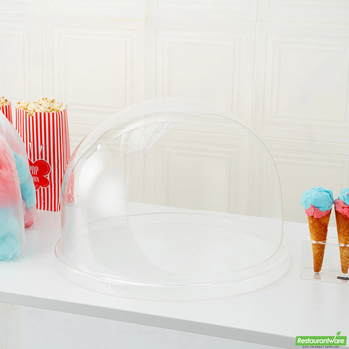 Restaurantware Hi Tek Acrylic Bubble Cover Shield, Round, Clear, for 21In Cotton Candy Machine - Restaurant Equipment and Smallwares - Canadian Distribution - Ships Free Within Canada on Orders Above CAD $199