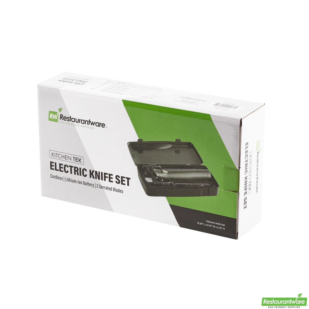 Restaurantware Kitchen Tek Cordless Electric Knife Set, Lithium Ion Battery, 100-240 Volt, includes Storage Case - Restaurant Equipment and Smallwares - Canadian Distribution - Ships Free Within Canada on Orders Above CAD $199