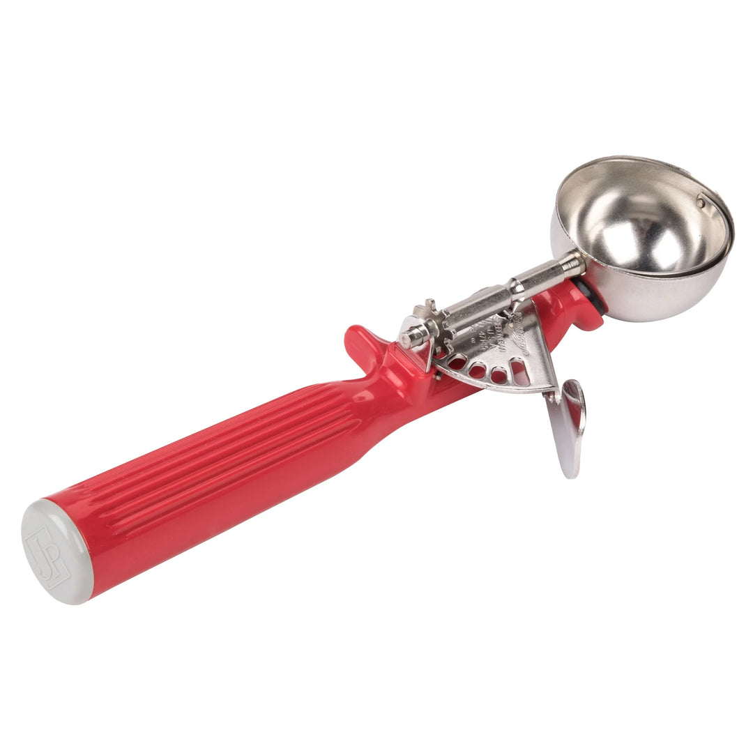 Vollrath 1-1/3oz Red Polyethylene Handle #24 Thumb Disher - Restaurant Equipment and Smallwares - Canadian Distribution