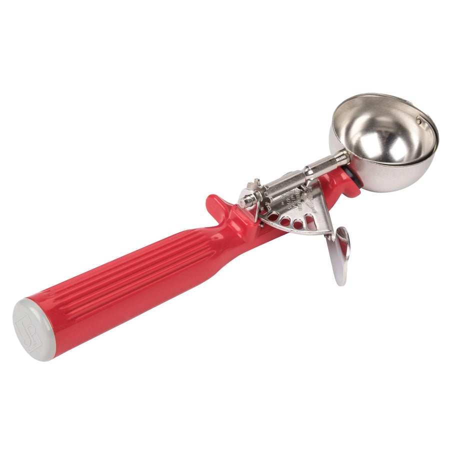 Vollrath 1-1/3oz Red Polyethylene Handle #24 Thumb Disher - Restaurant Equipment and Smallwares - Canadian Distribution