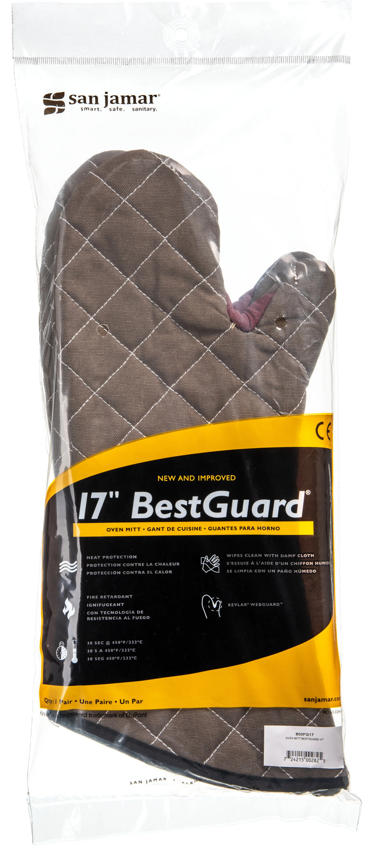 San Jamar 17In Tan Bestguard Oven Mitt - Restaurant Equipment and Smallwares - Canadian Distribution - Ships Free Within Canada on Orders Above CAD $199