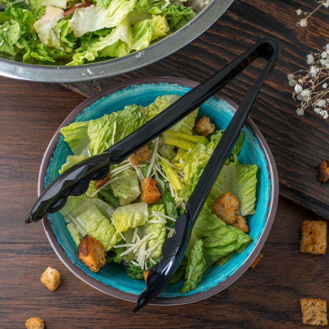 Carlisle 9In Black Plastic Utility Tongs - Restaurant Equipment and Smallwares - Canadian Distribution - Ships Free Within Canada on Orders Above CAD $199