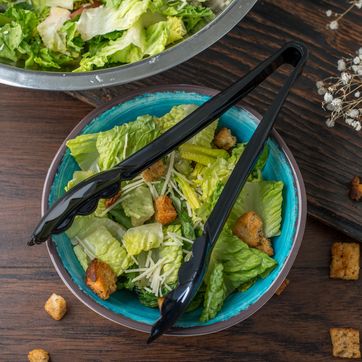 Carlisle 9In Black Plastic Utility Tongs - Restaurant Equipment and Smallwares - Canadian Distribution - Ships Free Within Canada on Orders Above CAD $199