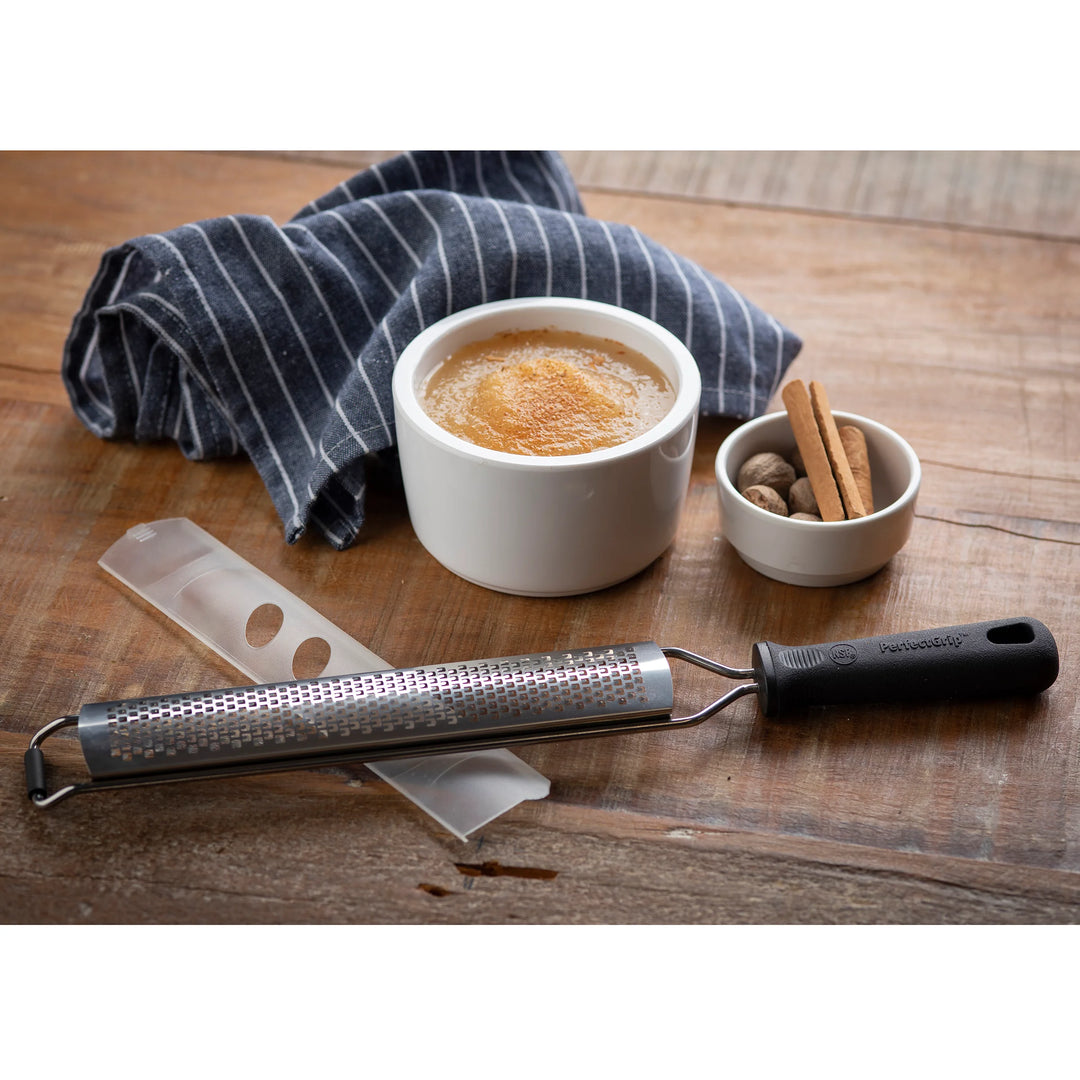Perfect Grip 13.75In Black Soft Grip Stainless Steel Zester Grater - Restaurant Equipment and Smallwares - Canadian Distribution - Ships Free Within Canada on Orders Above CAD $199