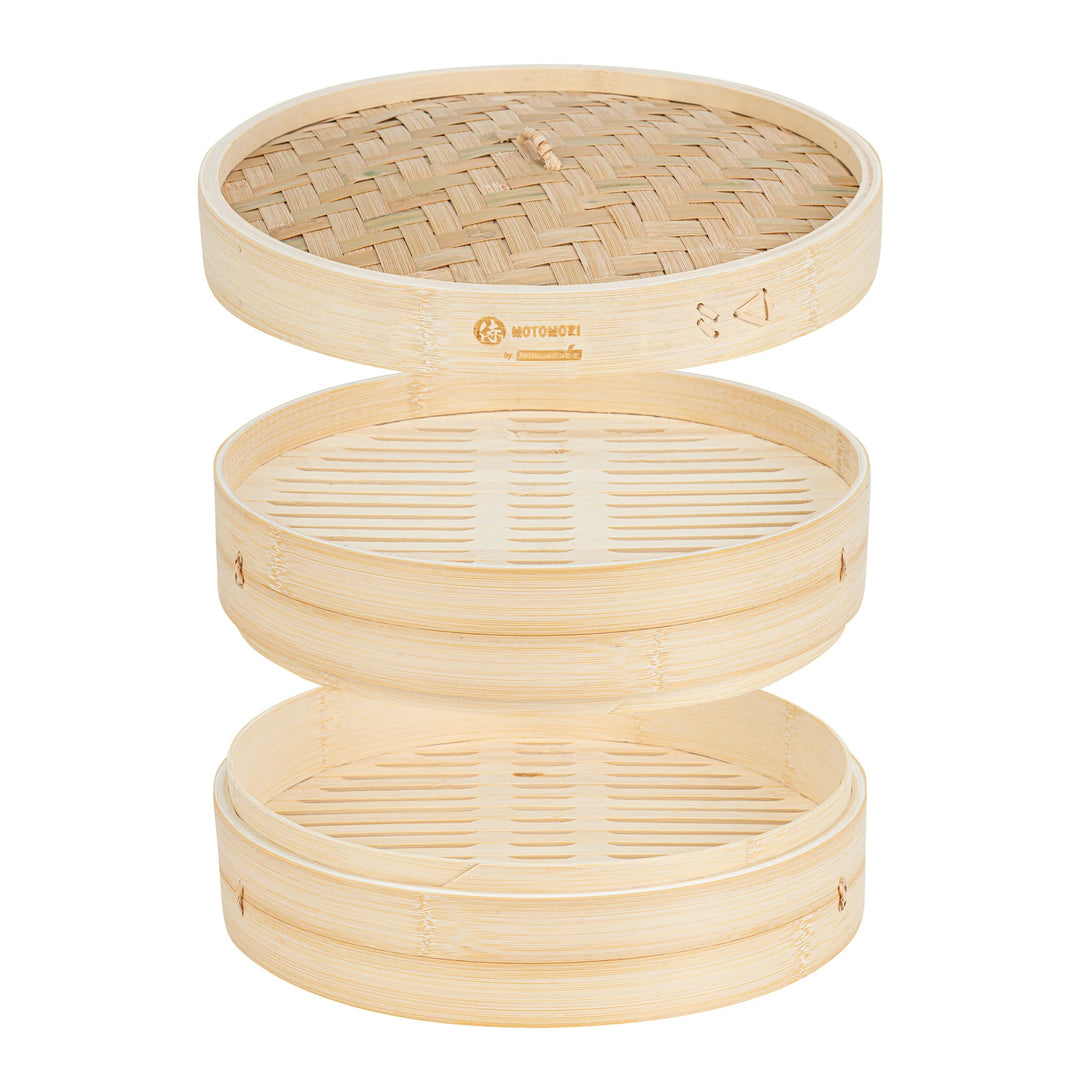 Restaurantware Motomori 12 x 12 x 4 Inch Steamer, Natural, Bamboo, Round - Restaurant Equipment and Smallwares - Canadian Distribution - Ships Free Within Canada on Orders Above CAD $199