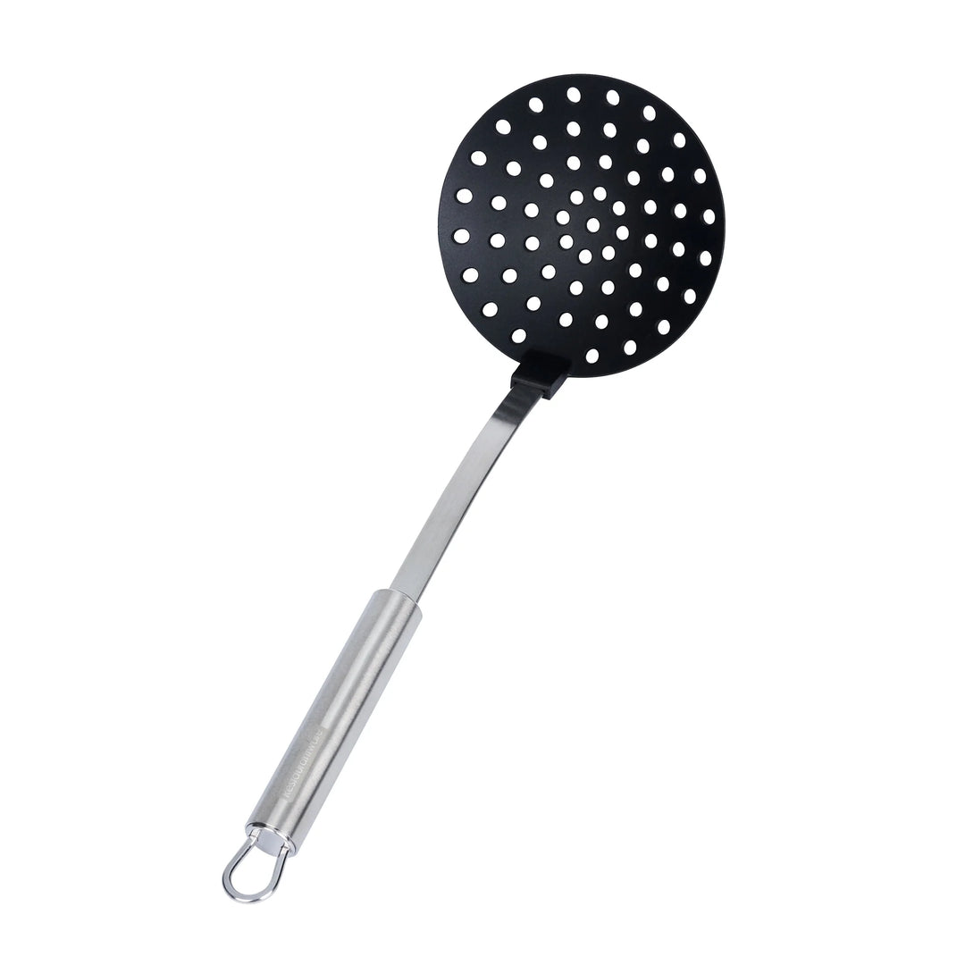 Restaurantware German Standard 12.75 x 4.25 Inch High-Heat Skimmer, Nylon, Black, Stainless Steel Handle - Restaurant Equipment and Smallwares - Canadian Distribution - Ships Free Within Canada on Orders Above CAD $199