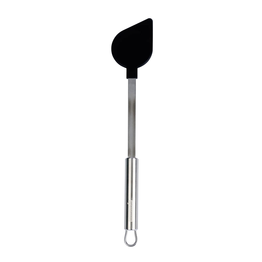Restaurantware German Standard 12.75 x 2.25 Inch High-Heat Pointed-Tip Spoon, Nylon, Black, Stainless Steel Handle - Restaurant Equipment and Smallwares - Canadian Distribution