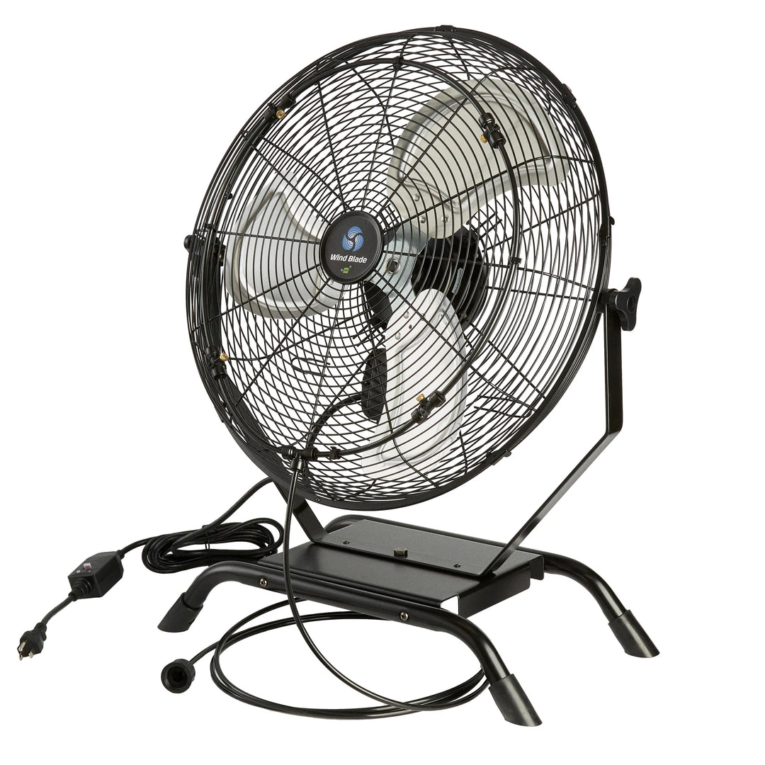 Restaurantware Wind Blade 3-Speed Industrial Floor & Wall-Mount Fan, 20 Inch, includes Misting Kit - Restaurant Equipment and Smallwares - Canadian Distribution - Ships Free Within Canada on Orders Above CAD $199