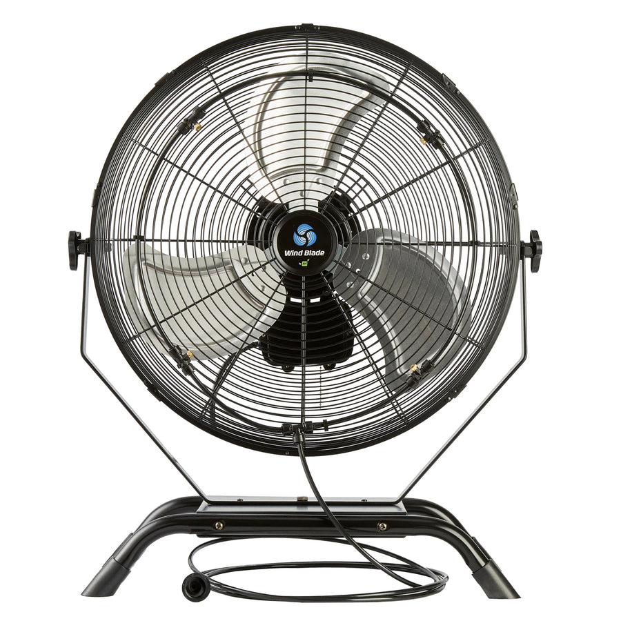 Restaurantware Wind Blade 3-Speed Industrial Floor & Wall-Mount Fan, 20 Inch, includes Misting Kit - Restaurant Equipment and Smallwares - Canadian Distribution