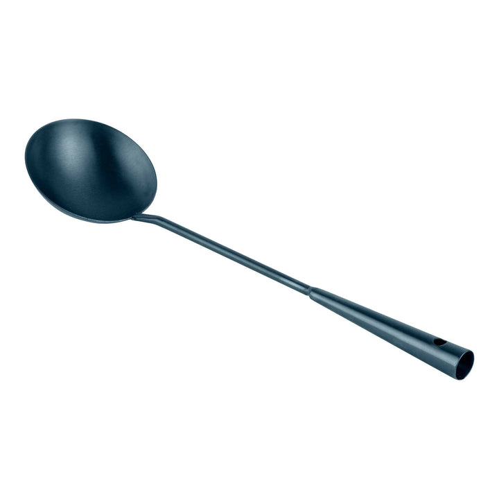 Restaurantware Motomori 16 Inch Pre-Seasoned Wok Ladle, Blue, Carbon Steel - Restaurant Equipment and Smallwares - Canadian Distribution - Ships Free Within Canada on Orders Above CAD $199