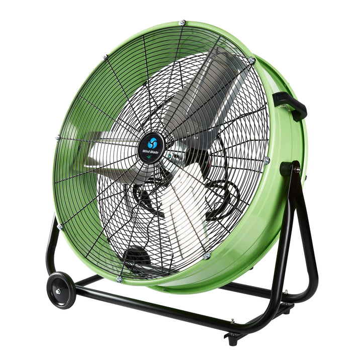 Restaurantware Wind Blade 2-Speed Industrial Drum Fan, 24 Inch, Tilt Head, Portable - Restaurant Equipment and Smallwares - Canadian Distribution - Ships Free Within Canada on Orders Above CAD $199