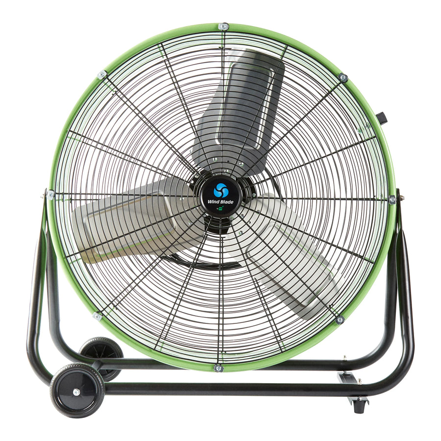 Restaurantware Wind Blade 2-Speed Industrial Drum Fan, 24 Inch, Tilt Head, Portable - Restaurant Equipment and Smallwares - Canadian Distribution