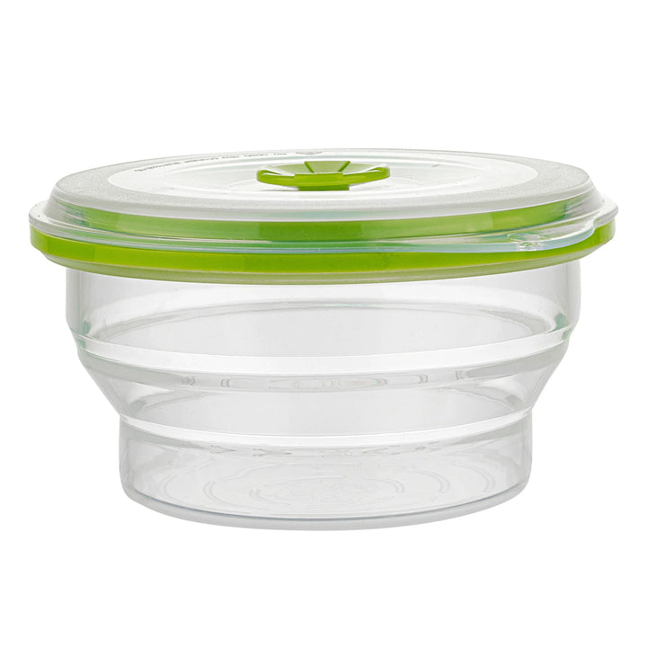 Restaurantware Fresh Hero 16 Ounce Collapsible Airtight Food Storage Containers, Green, Silicone, 5.75 x 5.75 x 2.75 Inch, includes Vented Lid - Restaurant Equipment and Smallwares - Canadian Distribution