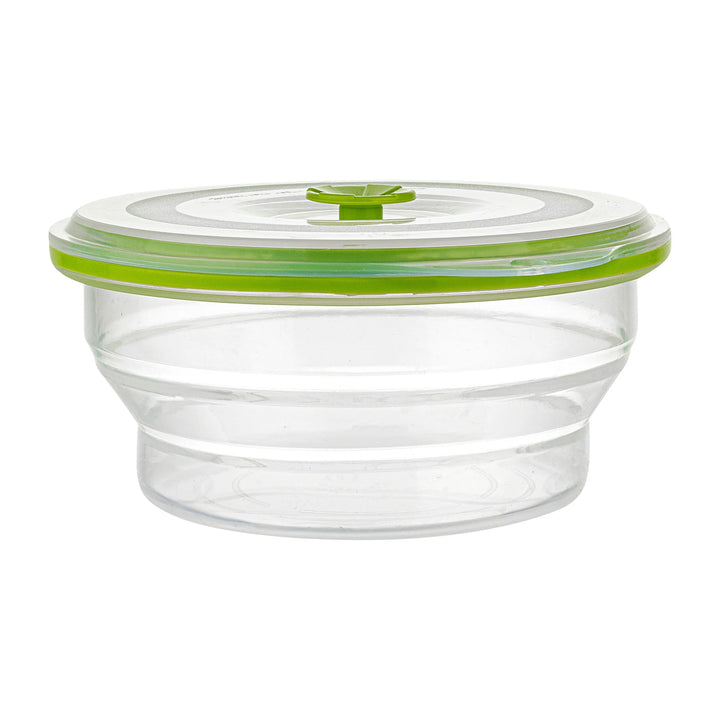 Restaurantware Fresh Hero 31 Ounce Collapsible Airtight Food Storage Containers, Green, Silicone, 7 x 7 x 3 Inch, includes Vented Lid - Restaurant Equipment and Smallwares - Canadian Distribution