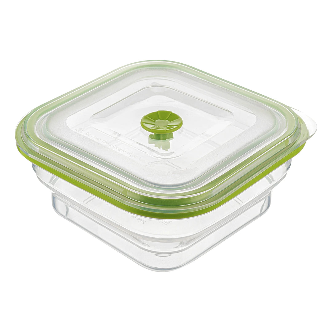 Restaurantware Fresh Hero 37 Ounce Collapsible Airtight Food Storage Containers, Green, Silicone, 7 x 7 x 3 Inch, includes Vented Lid - Restaurant Equipment and Smallwares - Canadian Distribution - Ships Free Within Canada on Orders Above CAD $199