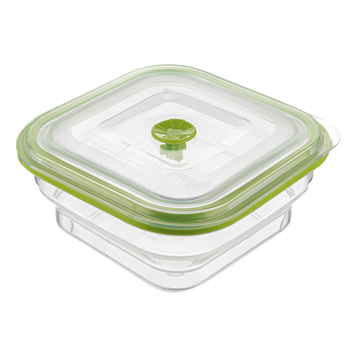 Restaurantware Fresh Hero 37 Ounce Collapsible Airtight Food Storage Containers, Green, Silicone, 7 x 7 x 3 Inch, includes Vented Lid - Restaurant Equipment and Smallwares - Canadian Distribution - Ships Free Within Canada on Orders Above CAD $199