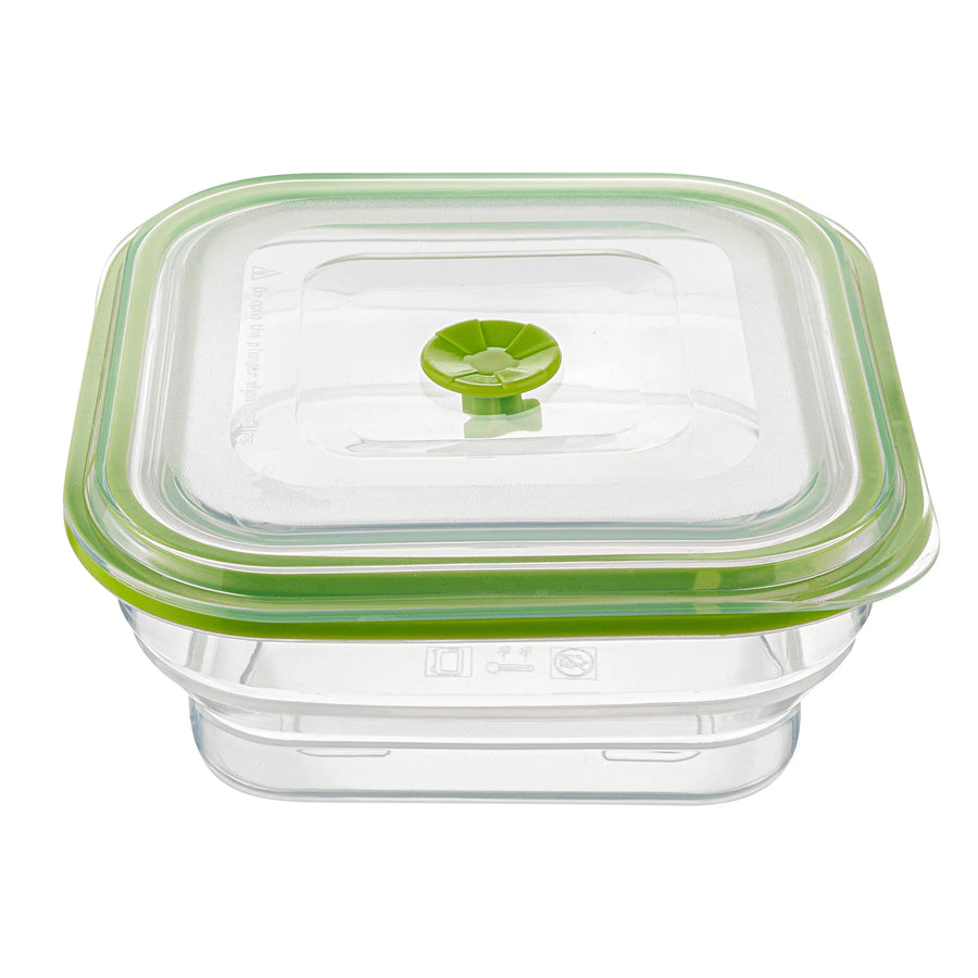 Restaurantware Fresh Hero 37 Ounce Collapsible Airtight Food Storage Containers, Green, Silicone, 7 x 7 x 3 Inch, includes Vented Lid - Restaurant Equipment and Smallwares - Canadian Distribution