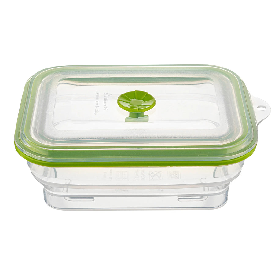 Restaurantware Fresh Hero 32 Ounce Collapsible Airtight Food Storage Containers, Green, Silicone, 7.75 x 5.50 x 2.75 Inch, includes Vented Lid - Restaurant Equipment and Smallwares - Canadian Distribution