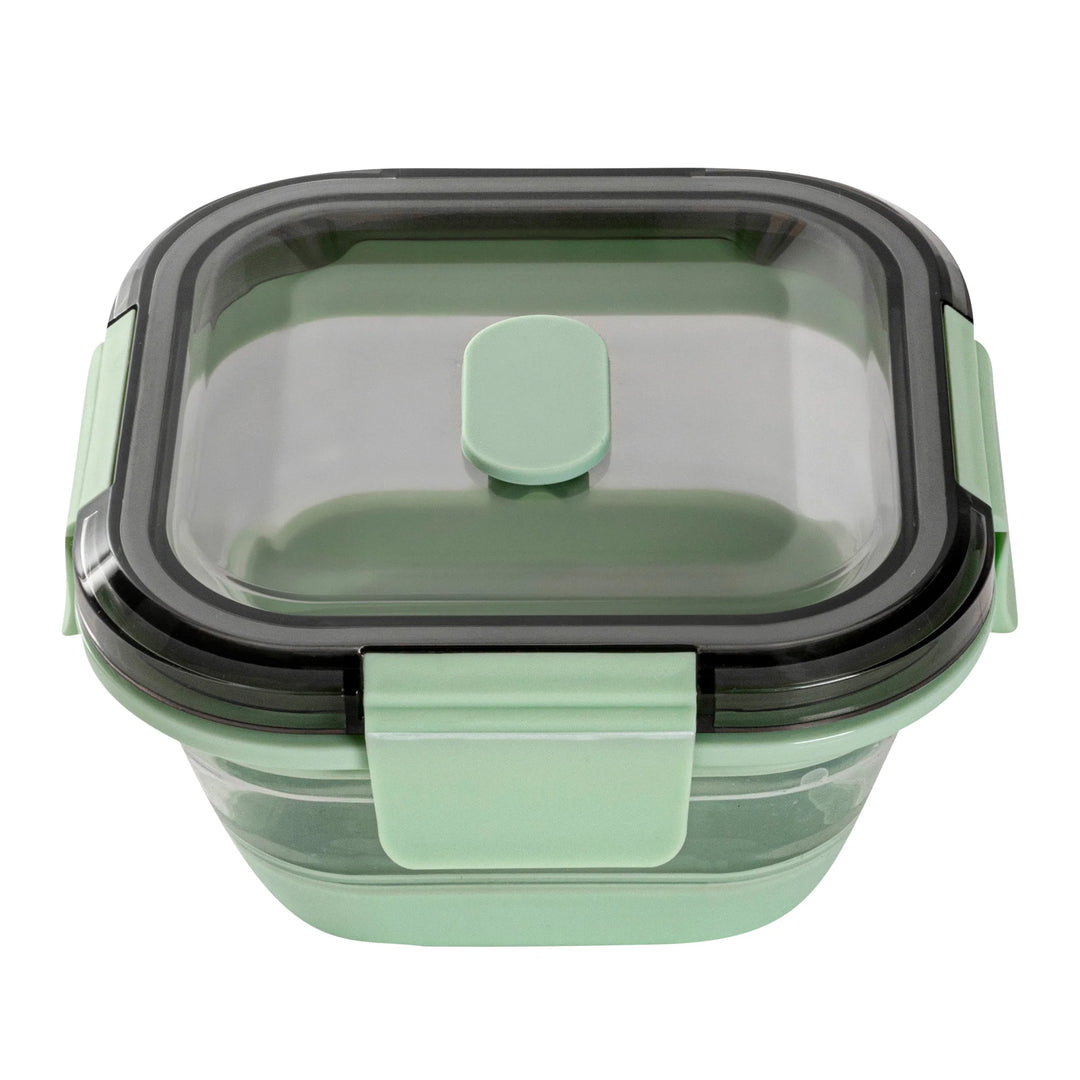 Restaurantware Fresh Hero 17 Ounce Collapsible Airtight Food Storage Containers, Green, Plastic, 5.50 x 5.50 x 2.75 Inch, includes Vented Lid - Restaurant Equipment and Smallwares - Canadian Distribution