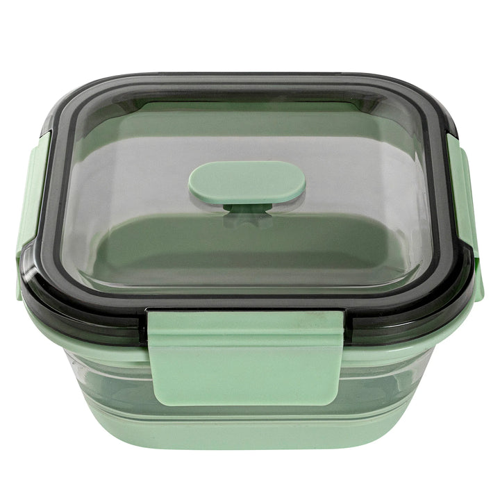 Restaurantware Fresh Hero 24 Ounce Collapsible Airtight Food Storage Containers, Green, Plastic, 6 x 6 x 2.75 Inch, includes Vented Lid - Restaurant Equipment and Smallwares - Canadian Distribution