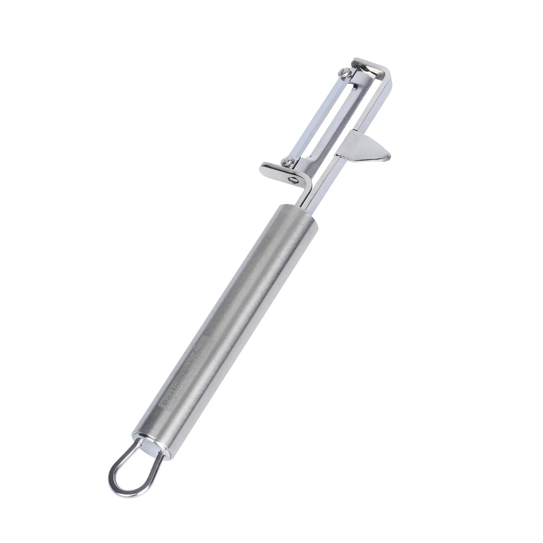 Restaurantware German Standard 7.25 Inch Swivel-Blade Vegetable Peeler, Stainless Steel, includes Potato Eye Remover - Restaurant Equipment and Smallwares - Canadian Distribution - Ships Free Within Canada on Orders Above CAD $199