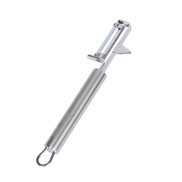 Restaurantware German Standard 7.25 Inch Swivel-Blade Vegetable Peeler, Stainless Steel, includes Potato Eye Remover - Restaurant Equipment and Smallwares - Canadian Distribution - Ships Free Within Canada on Orders Above CAD $199