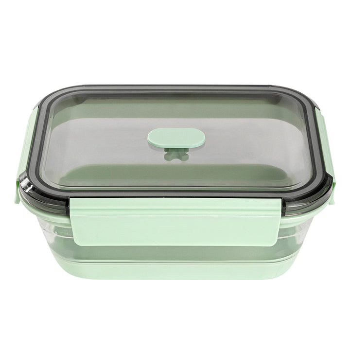 Restaurantware Fresh Hero 40 Ounce Collapsible Airtight Food Storage Containers, Green, Plastic, 8.25 x 6 x 3 Inch, includes Vented Lid - Restaurant Equipment and Smallwares - Canadian Distribution