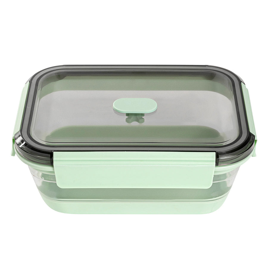 Restaurantware Fresh Hero 40 Ounce Collapsible Airtight Food Storage Containers, Green, Plastic, 8.25 x 6 x 3 Inch, includes Vented Lid - Restaurant Equipment and Smallwares - Canadian Distribution