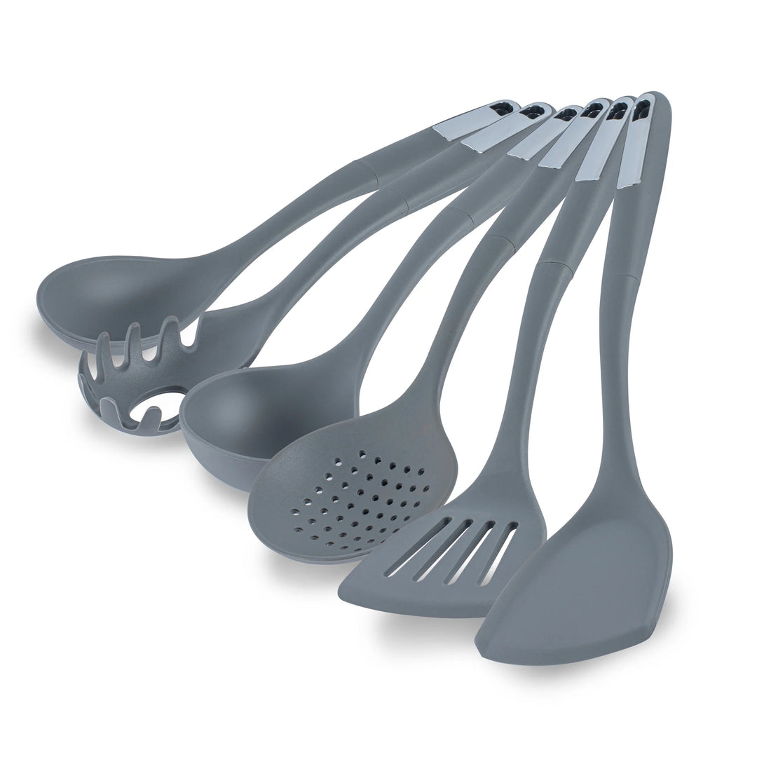 Restaurantware Met Lux 6-Piece Silicone Cooking Utensil Set, Dark Gray - Restaurant Equipment and Smallwares - Canadian Distribution