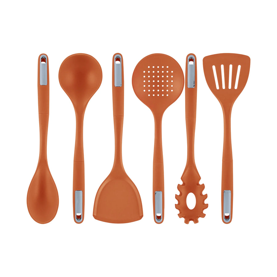 Restaurantware Met Lux 6-Piece Silicone Cooking Utensil Set, Orange - Restaurant Equipment and Smallwares - Canadian Distribution