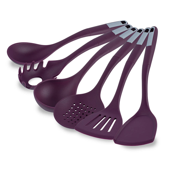 Restaurantware Met Lux 6-Piece Silicone Cooking Utensil Set, Purple - Restaurant Equipment and Smallwares - Canadian Distribution - Ships Free Within Canada on Orders Above CAD $199