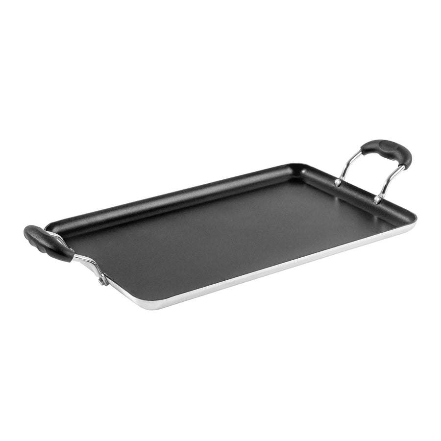 Restaurantware Met Lux 16.50 x 10.50 Inch Non-Stick Double-Burner Griddle, Bakelite Handles, Aluminum - Restaurant Equipment and Smallwares - Canadian Distribution