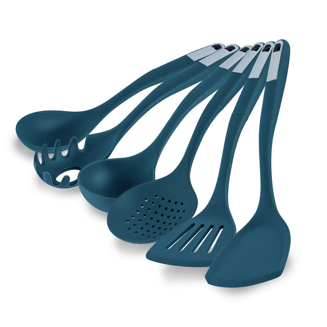 Restaurantware Met Lux 6-Piece Silicone Cooking Utensil Set, Teal - Restaurant Equipment and Smallwares - Canadian Distribution - Ships Free Within Canada on Orders Above CAD $199