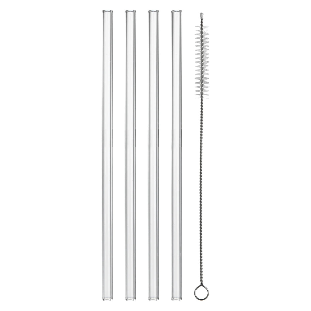 Restaurantware Forma Glass Straws, Clear, Borosilicate, 7.75 Inch, includes Brush - Restaurant Equipment and Smallwares - Canadian Distribution - Ships Free Within Canada on Orders Above CAD $199