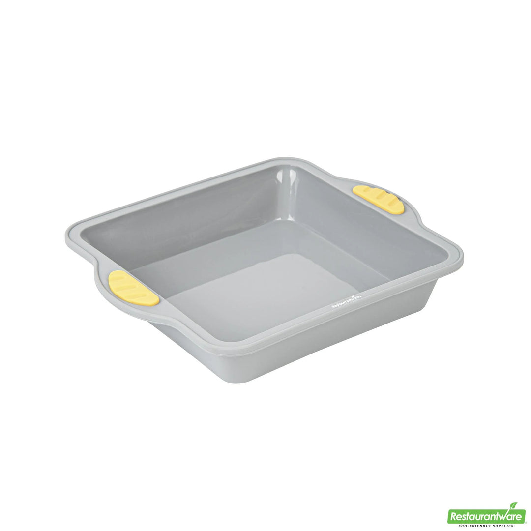 Restaurantware Pastry Tek Nonstick Cake Pans, Gray, Silicone, 9.75 x 8.50 x 1.75 Inch, with Handles, Square - Restaurant Equipment and Smallwares - Canadian Distribution
