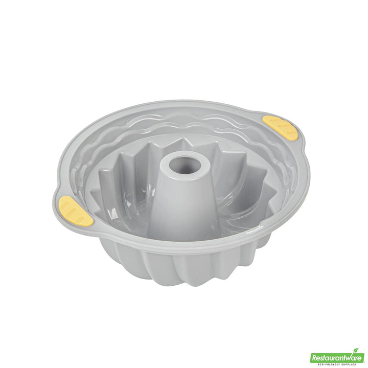 Restaurantware Pastry Tek Nonstick Fluted Bundt Pans, Gray, Silicone, 11.25 x 10.25 x 4 Inch, with Handles - Restaurant Equipment and Smallwares - Canadian Distribution