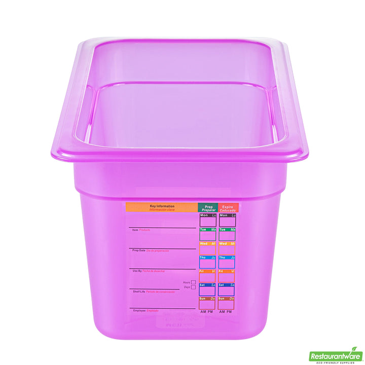 Restaurantware Met Lux Third-Size Food Pans, Polypropylene, 6 Inch Deep, with Label - Restaurant Equipment and Smallwares - Canadian Distribution