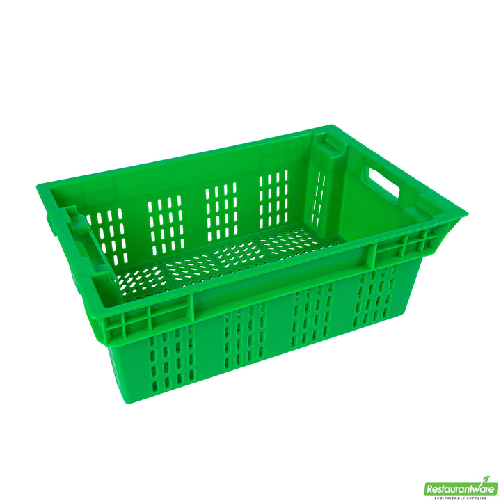 Restaurantware Met Lux 23.50 x 15.75 x 7.75 Inch Vented Produce Crates, Green, Plastic - Restaurant Equipment and Smallwares - Canadian Distribution