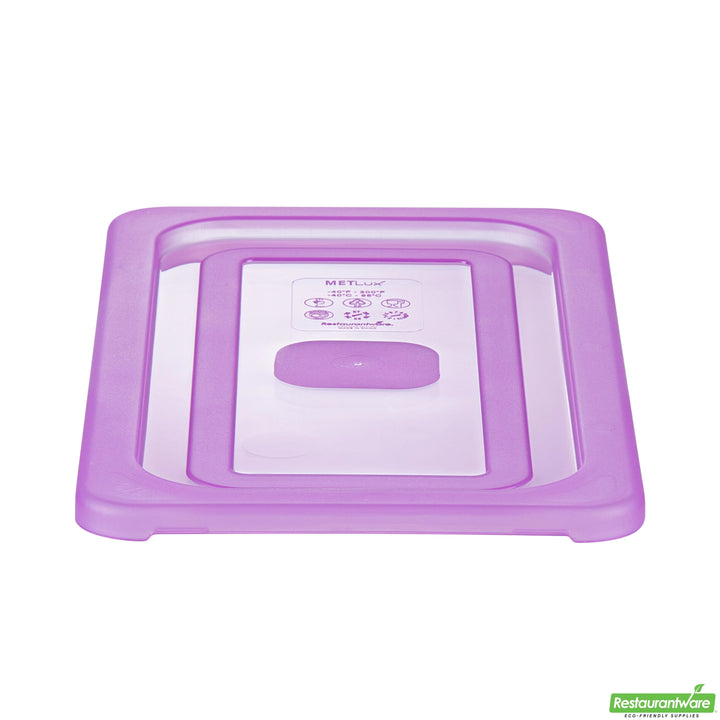 Restaurantware Met Lux Polypropylene Food Pan Lids, Purple, for Third-Size Met Lux Containers - Restaurant Equipment and Smallwares - Canadian Distribution