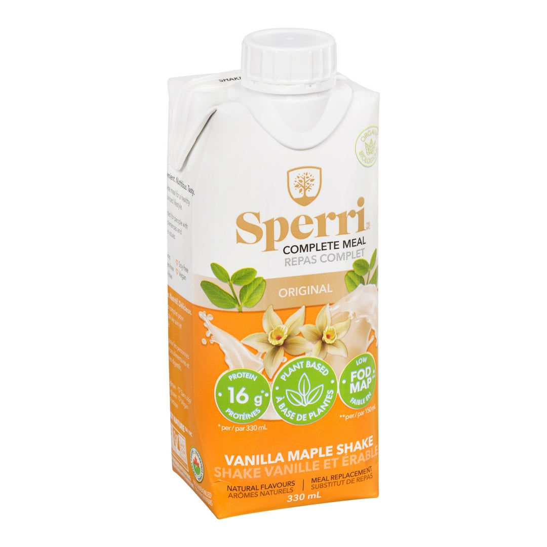 Sperri Plant-Based Vanilla Maple Meal Replacement Drink, Tetra, Organic - Canadian Distribution - Ships Free Within Canada on Orders Above CAD $199