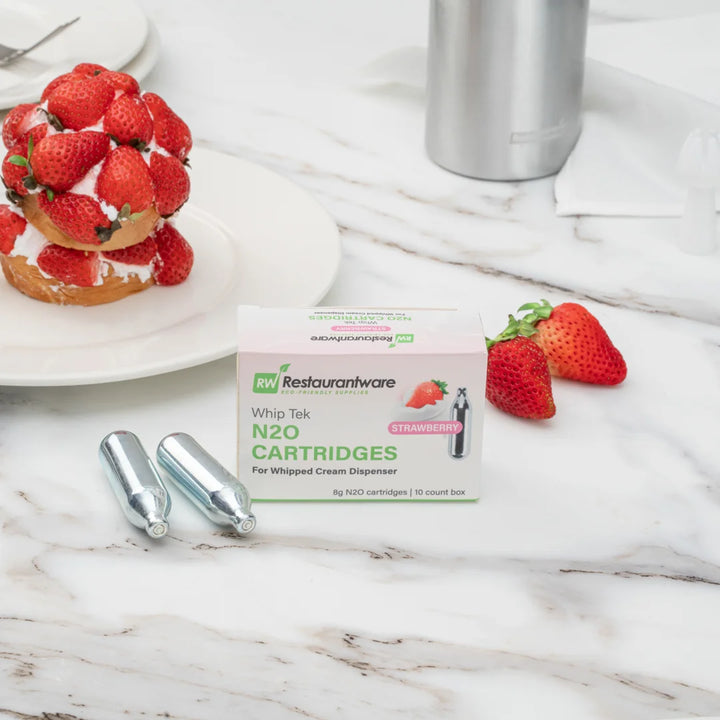 Restaurantware N20 Strawberry Whipped Cream Chargers - Restaurant Equipment and Smallwares - Canadian Distribution - Ships Free Within Canada on Orders Above CAD $199