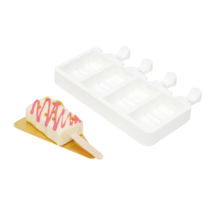 Restaurantware Pastry Tek 4-Compartment Silicone Rectangular Popsicle Mold - Restaurant Equipment and Smallwares - Canadian Distribution - Ships Free Within Canada on Orders Above CAD $199