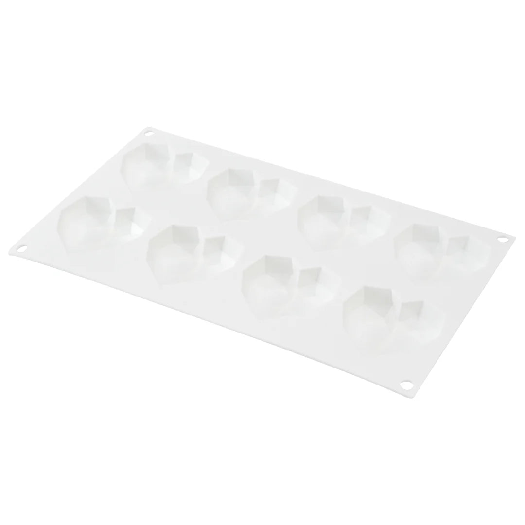 Restaurantware Pastry Tek 8-Compartment Silicone Diamond Heart Mold - Restaurant Equipment and Smallwares - Canadian Distribution