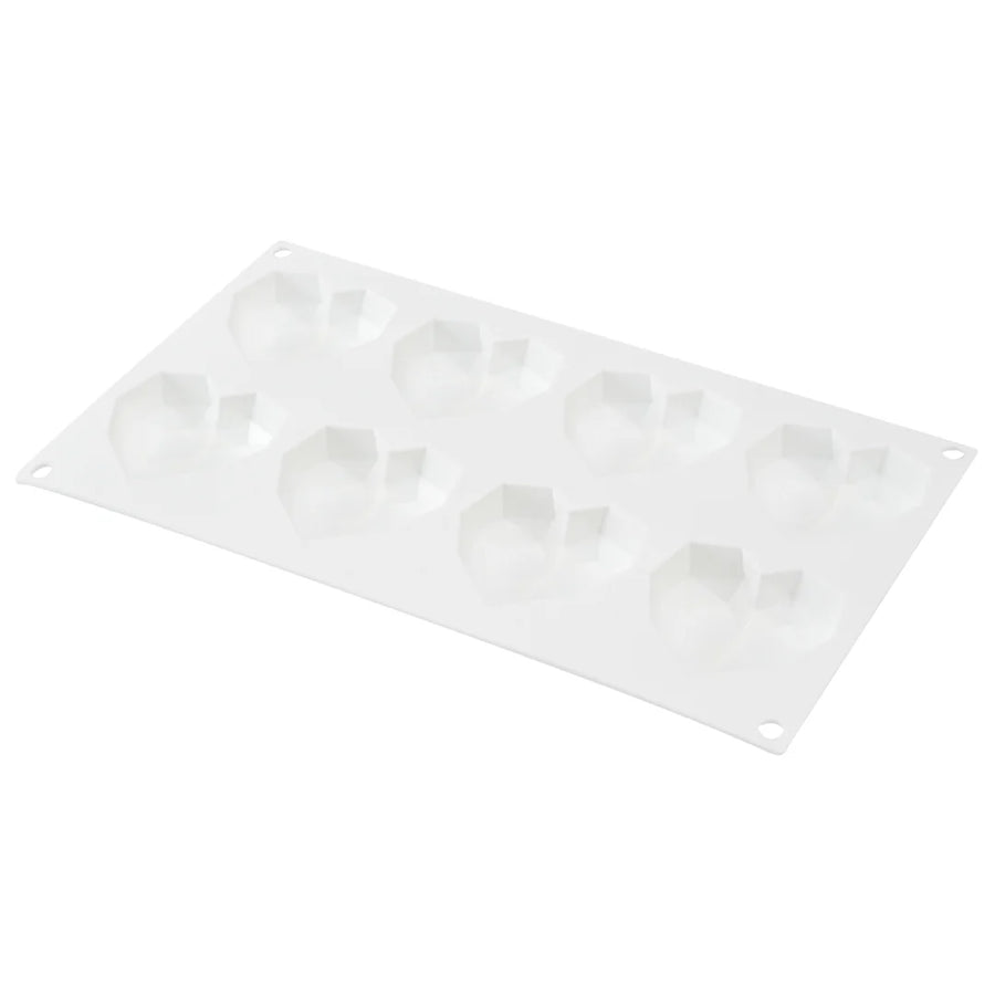 Restaurantware Pastry Tek 8-Compartment Silicone Diamond Heart Mold - Restaurant Equipment and Smallwares - Canadian Distribution