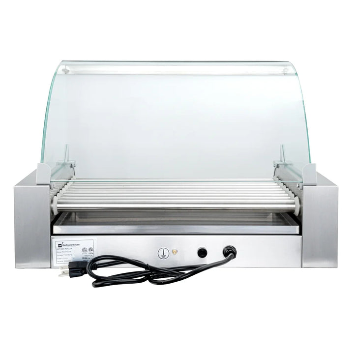Restaurantware Hi Tek Hot Dog Roller Warmer, Stainless Steel, fits 24 Hot Dogs, with Curved Sneeze Guard - Restaurant Equipment and Smallwares - Canadian Distribution