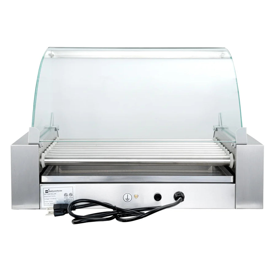 Restaurantware Hi Tek Hot Dog Roller Warmer, Stainless Steel, fits 24 Hot Dogs, with Curved Sneeze Guard - Restaurant Equipment and Smallwares - Canadian Distribution