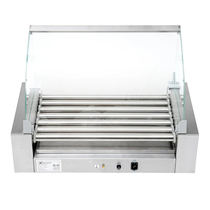 Restaurantware Hi Tek Hot Dog Roller Warmer, Stainless Steel, fits 18 Hot Dogs, with Curved Sneeze Guard - Restaurant Equipment and Smallwares - Canadian Distribution